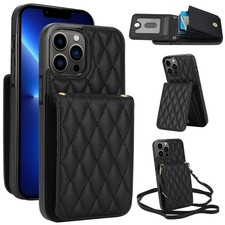 YM015 Umhängetasche für iPhone 13 Pro mit Rautenmuster und RFID Schutz