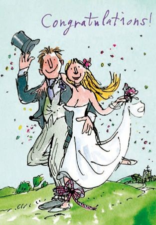 Wedding Card Quentin Blake Tying the Knot