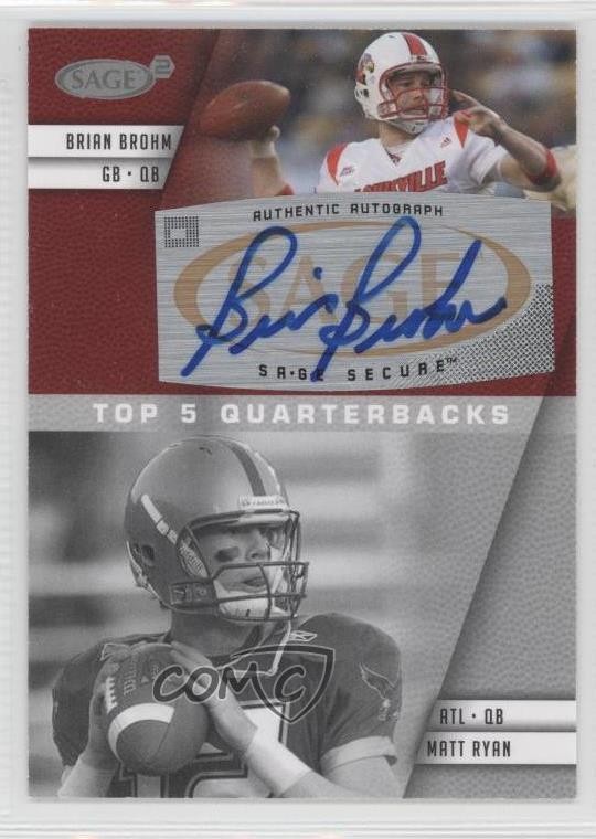 2008 SAGE Squared Brian Brohm Matt Ryan #A-8B Rookie Auto RC 9bw