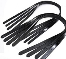 1 Pair Black Genuine Leather Shoulder Purse Handbag Bag Handle Strap 71cm