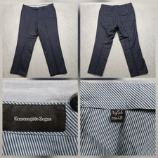 Ermenegildo Zegna Dress Pants Men Tag 54/48 Navy Wool Blend