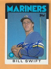 Bill Swift Seattle Mariners AUTO Signed 1986 Topps Maine Black Bears