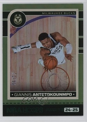 2024-25 Panini NBA Hoops Green 72/99 Giannis Antetokounmpo #166 7n6