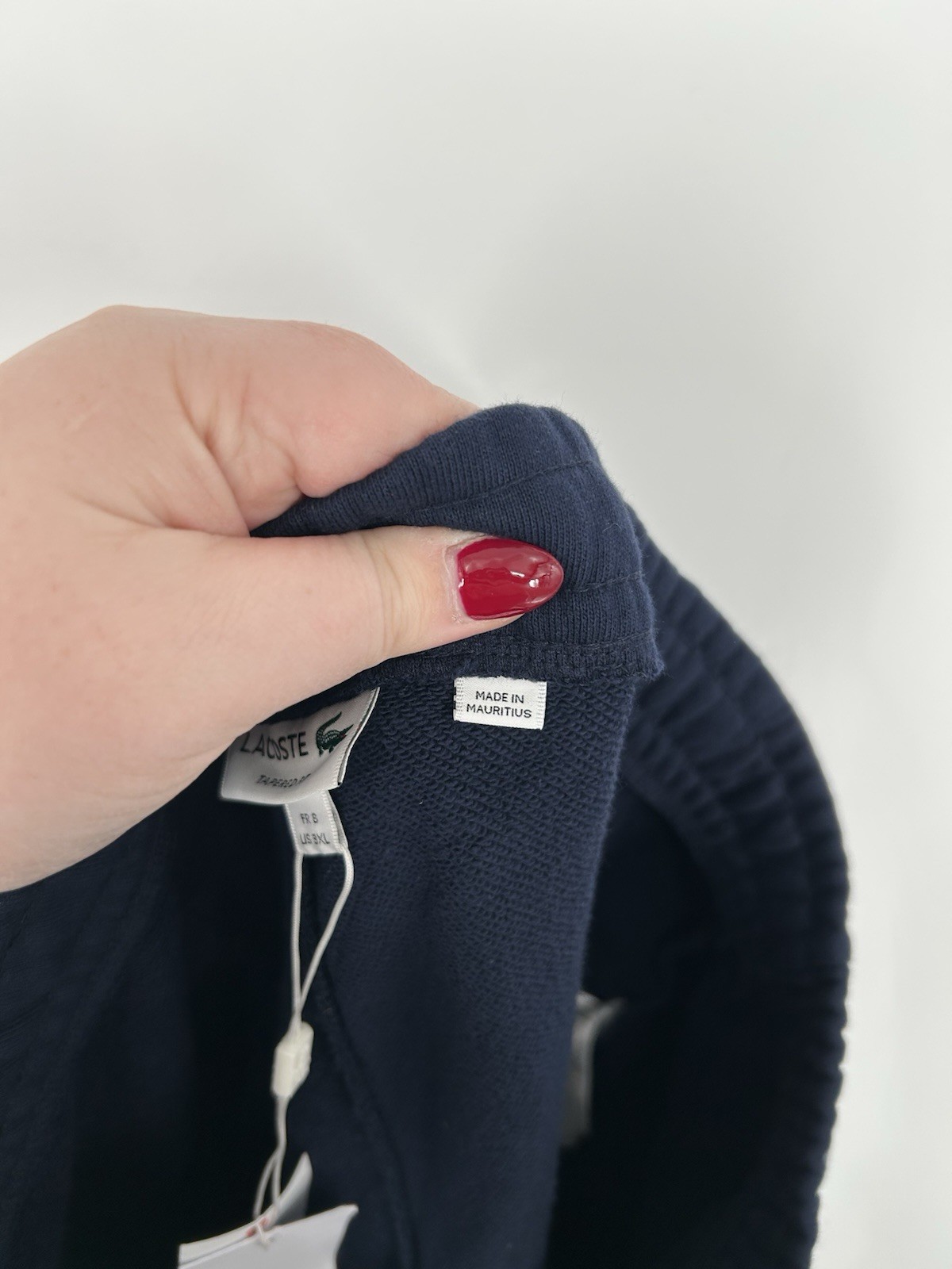 Lacoste Tapered Fleece Pants Joggers Sweatpants Navy Blue Drawstring Mens 3XL thumbnail 6