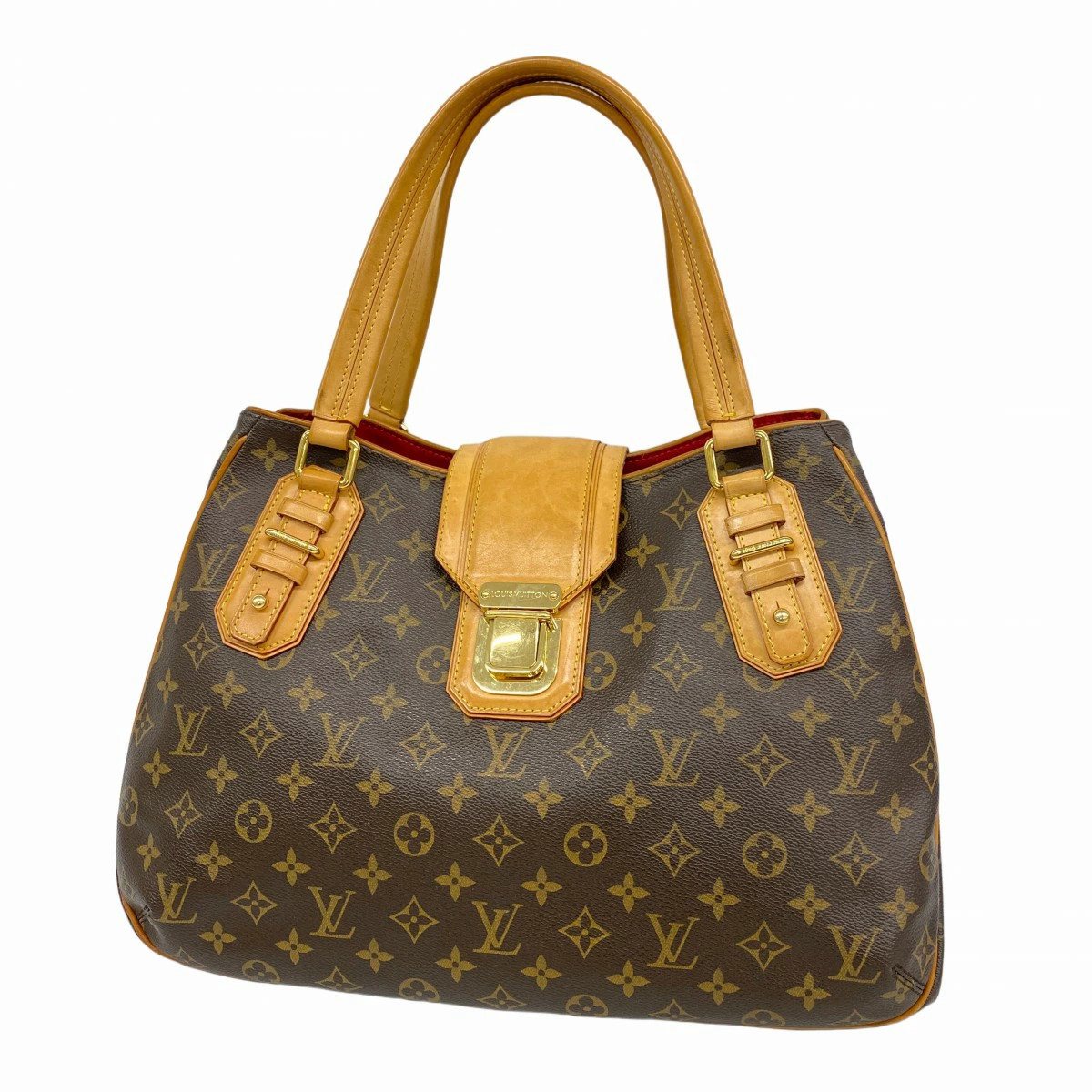 5oc1739 Louis Vuitton Handbag Monogram Greet M55210 Brown Used Ladies