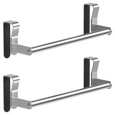 Over The Cabinet Dish Towel Rack 2PCS Stainless Steel Hanging Bar For Kitchen US