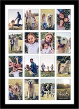 4x6 Collage Picture Frame - Fits 16 - Engineered Wood - Black Overall frame