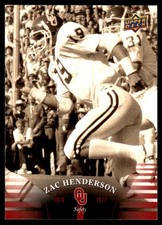 Zac Henderson 2011 Upper Deck University of Oklahoma #34 Oklahoma Sooners
