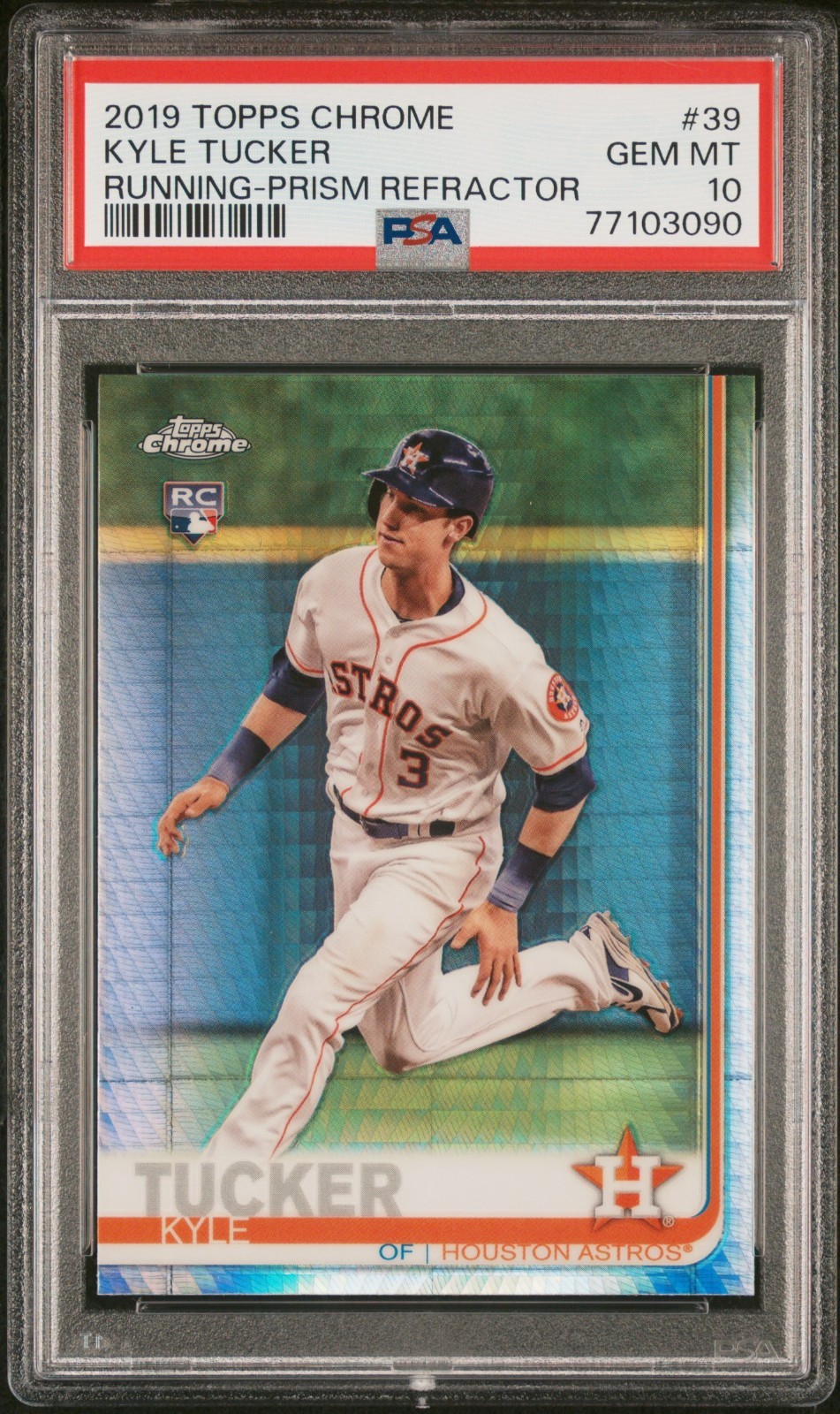 2019 Topps Chrome KYLE TUCKER Prism Prizm Refractor PSA 10 Rookie RC #39 Dodgers