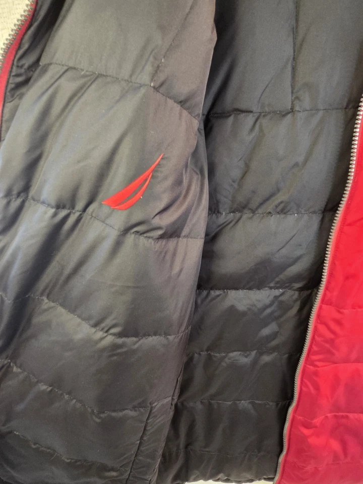 Chaleco acolchado Nautica 2XL reversible rojo negro sin mangas cremallera completa logotipo Foto 2 de 4