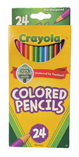 Crayola Colored Pencils Pack of 24 Pre-Sharpened Bright Bold New