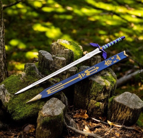 Handmade Legend of Zelda Master Sword Replica with Scabbard Cosplay prop Fantasy - Picture 5 of 8