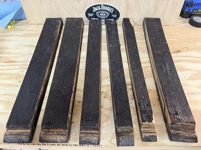Jack Daniels Whiskey Barrel Charred Wood Staves, 1 inch wide Set of 6