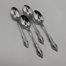 Oneida Raphael Set of 4 Soup Spoons Distinction Deluxe Stainless Flatware 6.75”