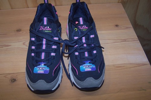 NWT Skechers D Lites Shoes Womens Blue Sneakers Run Jog Workout 149589 Outdoor