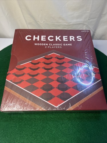 Checkers Wooden Classic Game - Beginner's Guide Included - Factory Sealed - Picture 1 of 5