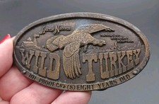 Wild Turkey 101 Proof Brass Belt Buckle Vintage 1974 Bergamot