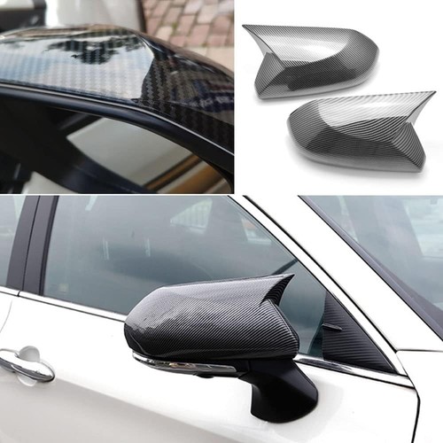 2PCS Car Side Rear View Mirror Guard Cover Caps Trims Carbon Fiber - Picture 6 of 6