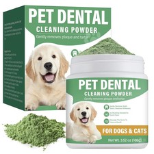 Dog Dental Powder, Dog Teeth Cleaning Powder for Dog Breath Freshener with Na...