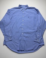 Vintage Ralph Lauren Shirt Mens 18 Blue Long Sleeve Oxford Button Down Yarmouth