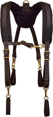 OX Tools Pro Oil Tanned Leather Tool Belt Suspenders for Men - Heavy Duty & Padd