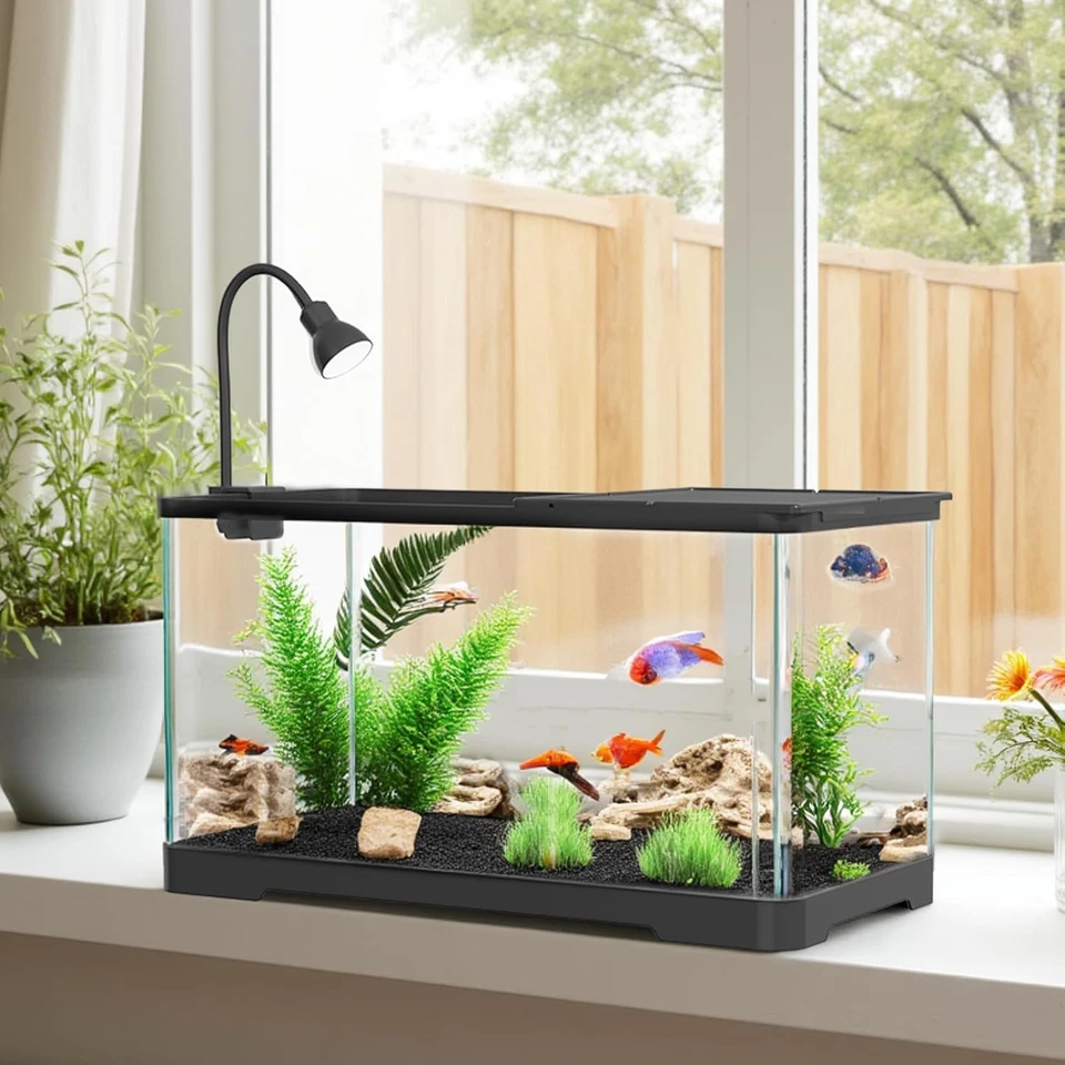 Set Completo per Acquario Con Illuminazione a LED, Serbatoio per Pesci Con Pompa - Immagine 2 di 4