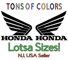 HONDA Wings (Left/Right Pair) Die Cut Vinyl Decal Set Dirtbike CR Motorcycle ATV