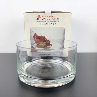 Maxwell Williams Elements Large Salad Bowl 22cm Glass Serving Bowl NOS