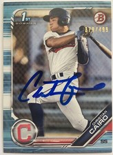 Christian Cairo Indians Autographed 2019 Bowman Draft Paper Sky Blue /499 COA