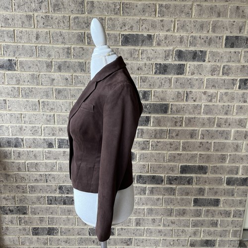 Kate Hill Women s Size 2P Brown Long Sleeves Career Blazer - Picture 2 of 5