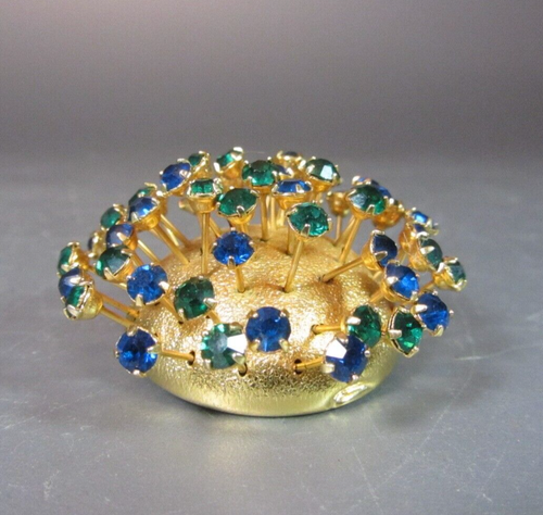 Vintage Coro Craft Gold Tone Sparkly Atomic Sputnik Brooch rhinestone MCM 1960's - Bild 2 von 8