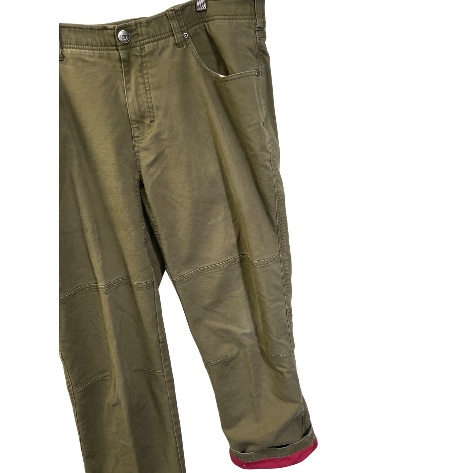 Cabela's Lined Olive Green Cargo Work Pants Gem