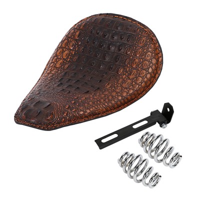 Alligator Motorcycle PU-Leather Solo Driver Seat Kit for Harley Chopper Bobber B