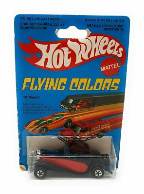 Hot Wheels 1937 Bugatti Black Flying Colors Blister Card International HK