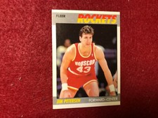 JIM PETERSEN HOUSTON 1987 FLEER BASKETBALL CARD #86  AMAZING SHAPE COMBINED S/H