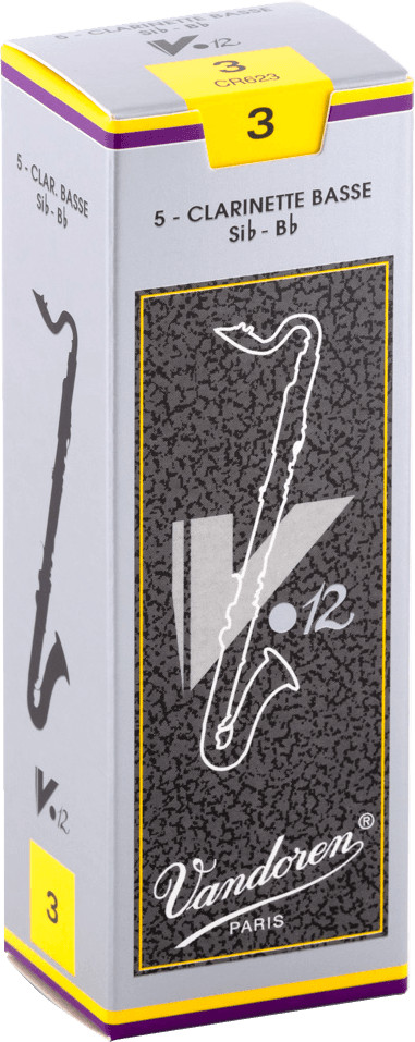 Anches de clarinette basse Vandoren V.12 boite de 5 pour becs traditionnels