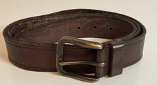 Fossil 40 Genuine Leather Belt Brown 1.5” Wide Buckle Mens 46” Long