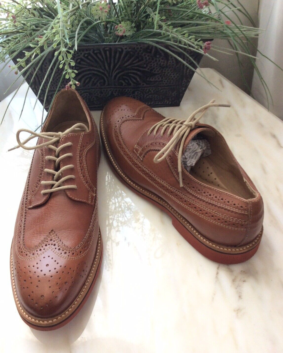 1901 Nordstrom Kyle Brown Leather Brogues Round Toe Men display picture 2