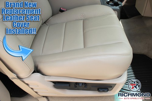 2008-2010 Ford F250 F350 Lariat -Passenger Side Bottom Leather Seat Cover TAN - Picture 10 of 12