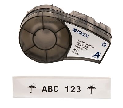 Brady Authentic M21-750-423 Harsh Environment Polyester Label for Barcode