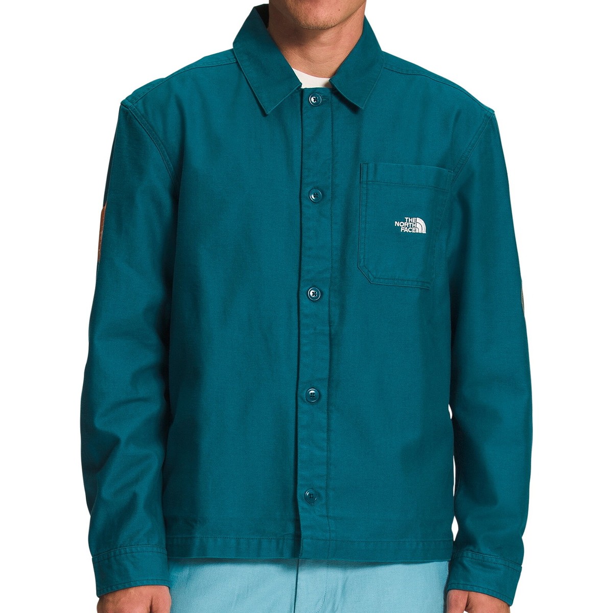 The North Face Valley Shacket Men's Blue Coral Cotton Shirt Jacket $150 - Main Image