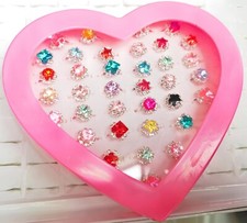 36pcs Wholesale children Toys Rings Cute Jewelry Dress Up Decor Toys Girls Kids