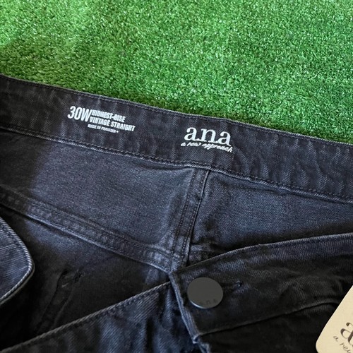 a.n.a highest-rise Vintage Straight Leg Distressed Black Jeans Plus Size 30W NEW - Picture 11 of 18