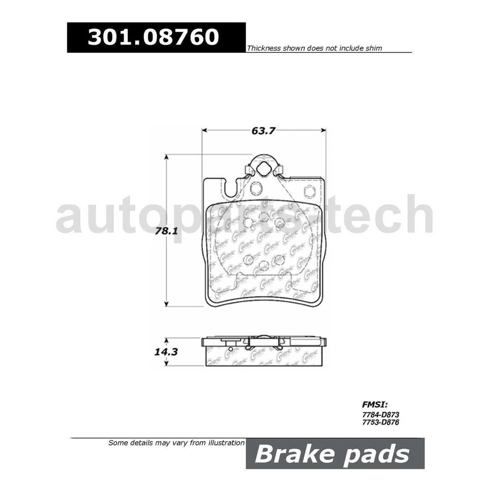 Pastillas de freno centradas para Mercedes-Benz E320 1996 1997 1998 1999 2000 2001 2002 Foto 3 de 4