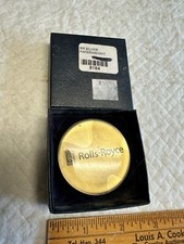 Vintage Rolls Royce Silver Paperweight Disc 8184 in Original Box