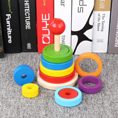 Wooden Rainbow Tower Double Stacked