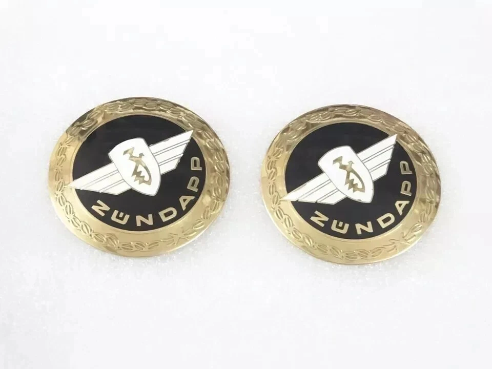 PETROL FUEL TANK BADGES MONOGRAM PAIR VINTAGE ZUNDAPP MOTORCYCLE |Fit For - Imagem 2 de 4