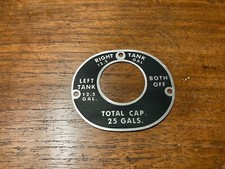 New Fuel Selector Placard, 12.5 Gallons of  Fuel Per Side, Cessna 120, 140