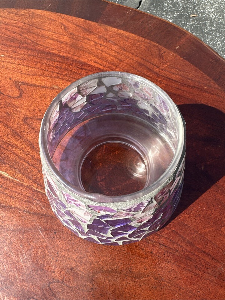 Home Interiors Purple Mosaic Candle Shade•Topper eBay