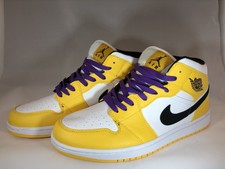 Size 12 Jordan 1 Mid Lakers 2019 For Sale Online Ebay